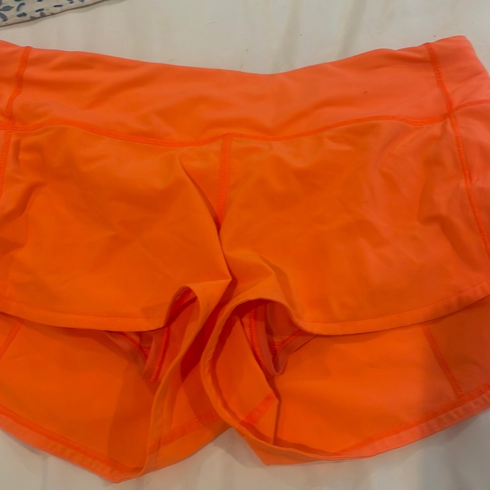 Orange Lululemon Shorts Size 6